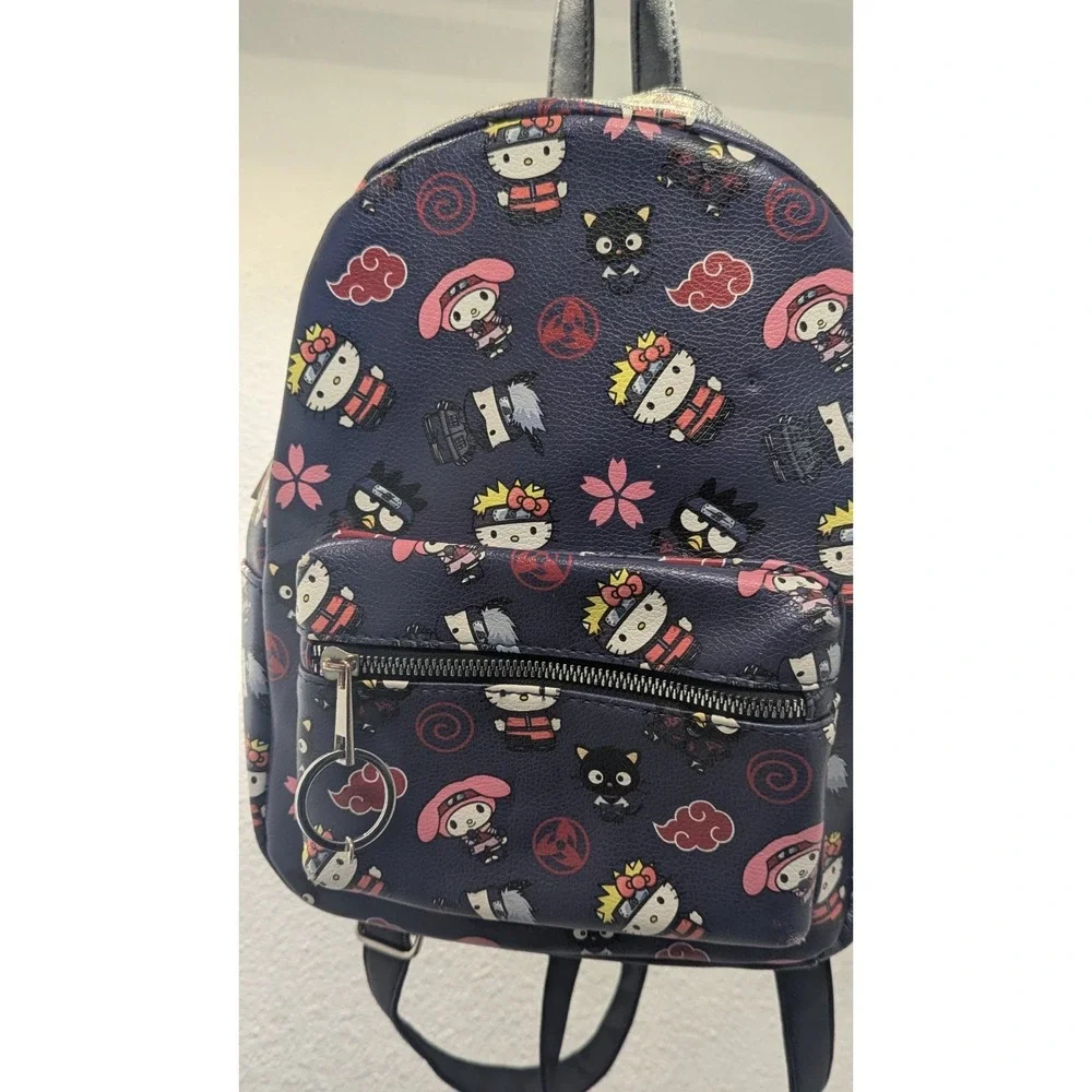 Naruto Shippuden x Hello Kitty Mini Backpack Sanrio Anime Faux Leather Bag